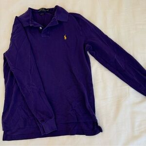 POLO Ralph Laurent Purple Long Sleeve Polo